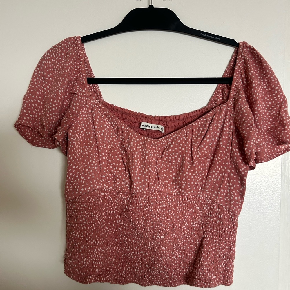 Abercrombie & Fitch Pink Dotted Blouse
